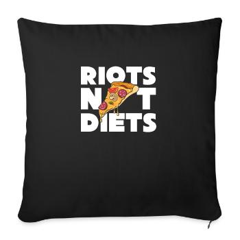 Riots Not Diets Pizza Tshirt - Sofakissenbezug 45 x 45 cm - Schwarz - Vorne