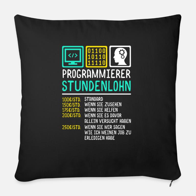 programmer - Sofa pillowcase 17,3'' x 17,3'' (45 x 45 cm) - black