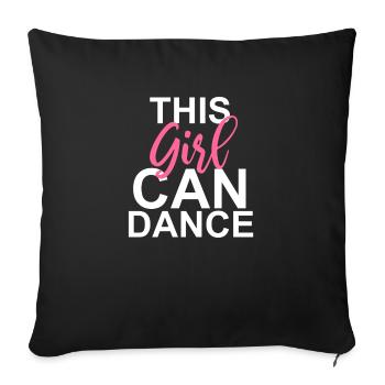 danse - Housse de coussin décorative 45 x 45 cm - noir - Devant