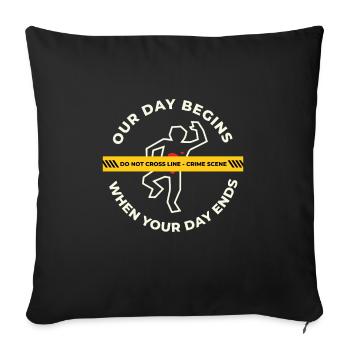 Drôle de policiers cadeau de flic - Housse de coussin décorative 45 x 45 cm - noir - Devant