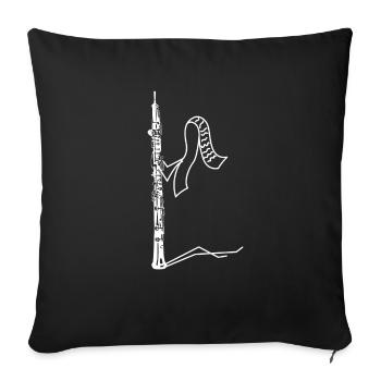 Oboe - Oboe Player - Sheet Music - Sofa pillowcase 17,3'' x 17,3'' (45 x 45 cm) - black - Front