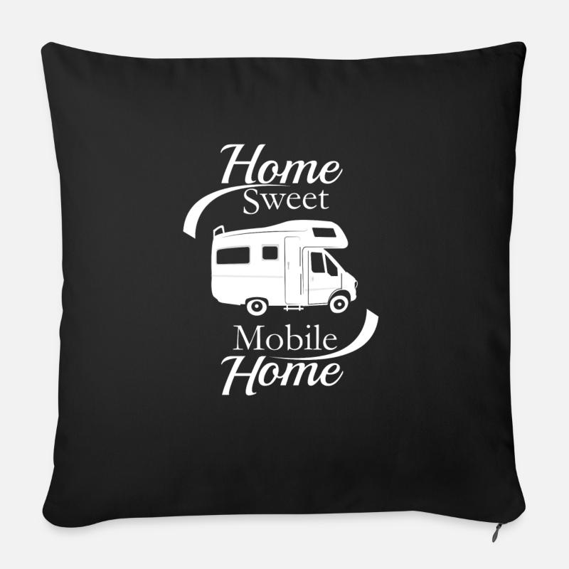 Wohnmobil Camping Camper - Sofakissenbezug 45 x 45 cm - Schwarz