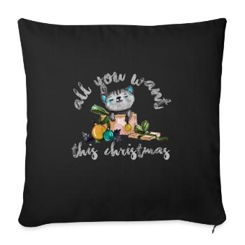Cat Christmas Maine Coon Persian Animal Gift - Sofa pillowcase 17,3'' x 17,3'' (45 x 45 cm) - black - Front