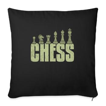 Chess gift checkerboard tower king - Sofa pillowcase 17,3'' x 17,3'' (45 x 45 cm) - black - Front