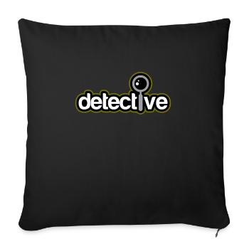 Detective Gift Mirkophone Magnifying Glass Camera - Sofa pillowcase 17,3'' x 17,3'' (45 x 45 cm) - black - Front