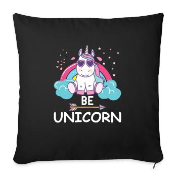 Cool unicorn - Sofa pillowcase 17,3'' x 17,3'' (45 x 45 cm) - black - Front