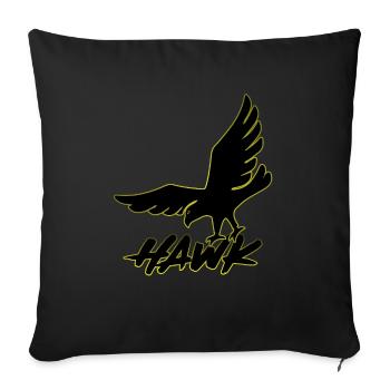 Hawk - hawk flying, animal, birds, air, freedom - Sofa pillowcase 17,3'' x 17,3'' (45 x 45 cm) - black - Front