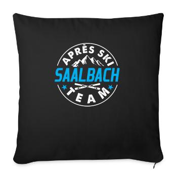 Apres Ski Saalbach Team Cadeau de vacances d'hiver - Housse de coussin décorative 45 x 45 cm - noir - Devant