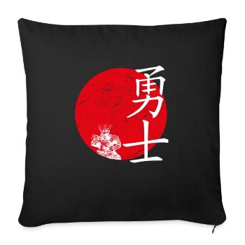 Symbole japonais guerrier - Housse de coussin décorative 45 x 45 cm - noir - Devant