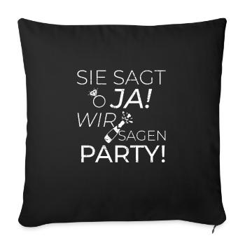 mariage - Housse de coussin décorative 45 x 45 cm - noir - Devant