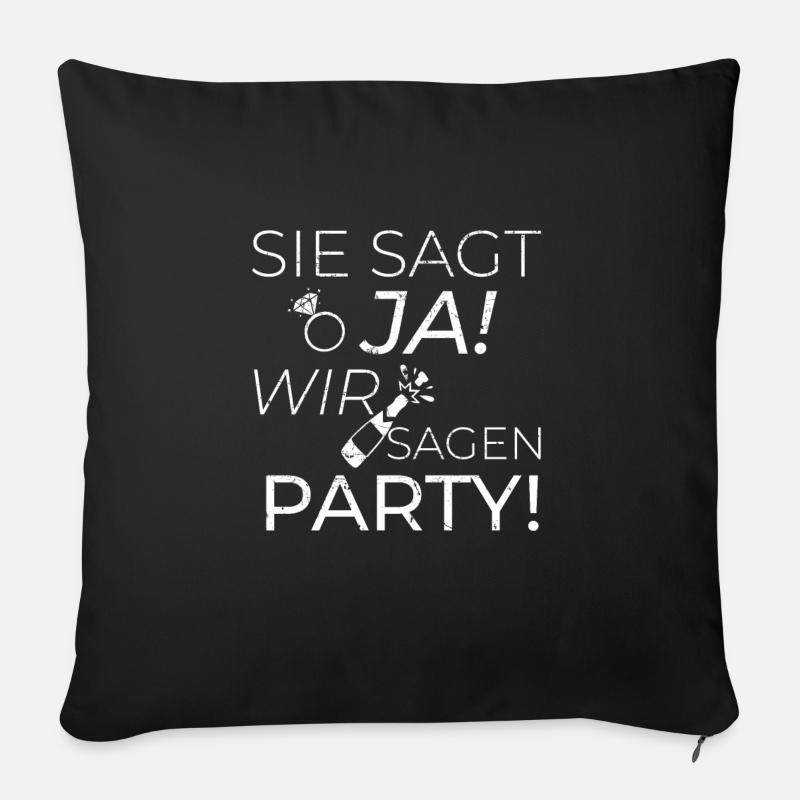 Hochzeit - Sofakissenbezug 45 x 45 cm - Schwarz