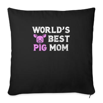 pig - Sofa pillowcase 17,3'' x 17,3'' (45 x 45 cm) - black - Front