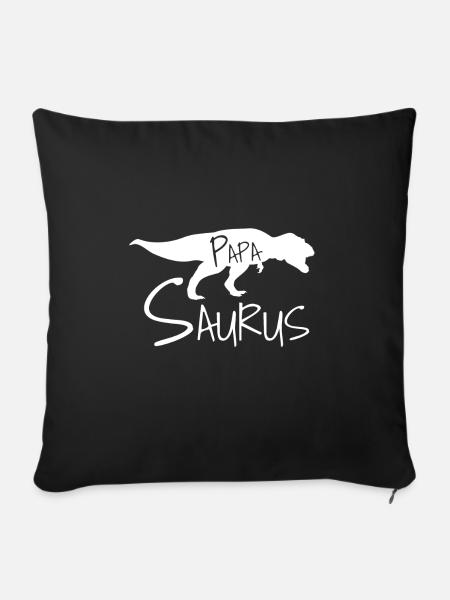 papasaurus - Sofakissenbezug 45 x 45 cm - Schwarz