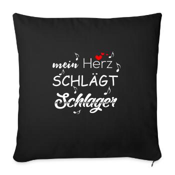 Schlager is my life Schlager Queen - Sofa pillowcase 17,3'' x 17,3'' (45 x 45 cm) - black - Front
