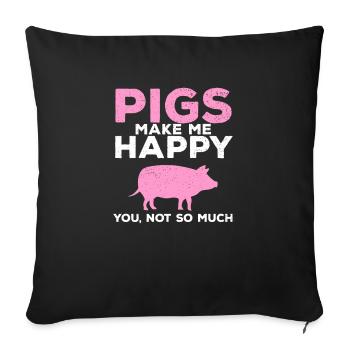 pig - Sofa pillowcase 17,3'' x 17,3'' (45 x 45 cm) - black - Front