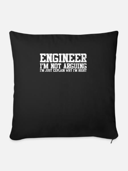 Ingenieur - Sofakissenbezug 45 x 45 cm - Schwarz