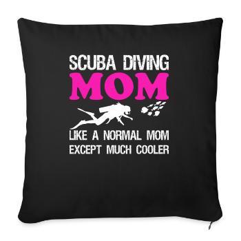 Scuba Diving Mom Diving Diver Mama Gift - Sofa pillowcase 17,3'' x 17,3'' (45 x 45 cm) - black - Front