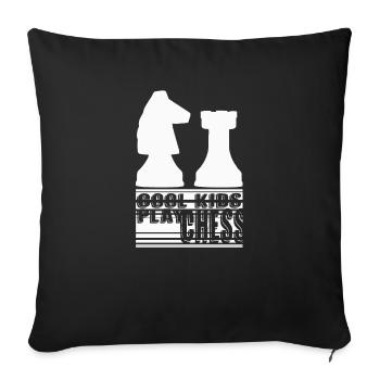 Cool Kids Play Chess Kids Chess Gift - Sofa pillowcase 17,3'' x 17,3'' (45 x 45 cm) - black - Front