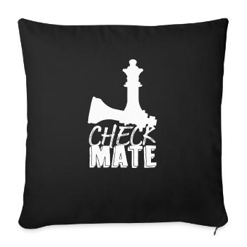 Checkmate Chess Schachgeschenk Chess Gift - Sofakissenbezug 45 x 45 cm - Schwarz - Vorne