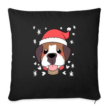 Noël - chandail de Noël - Bernhardiner - Housse de coussin décorative 45 x 45 cm - noir - Devant