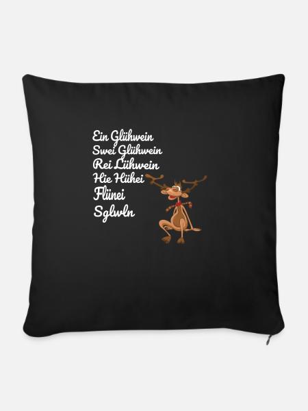 Glühwein - Sofakissenbezug 45 x 45 cm - Schwarz