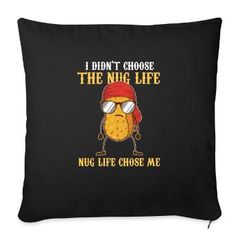 Cadeau de pépite de poulet frais Nug Life Funny Food - Housse de coussin décorative 45 x 45 cm - noir - Devant