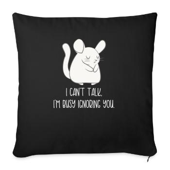 Chinchilla - Chinchillas - Sarcasme - Sarcastique - Housse de coussin décorative 45 x 45 cm - noir - Devant