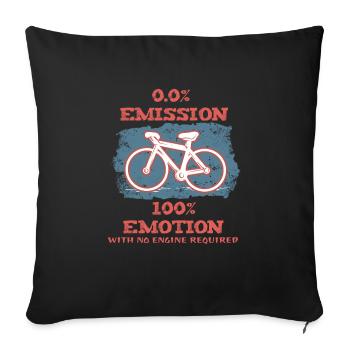 Vélo Radel écologique emission émotion cadeau - Housse de coussin décorative 45 x 45 cm - noir - Devant