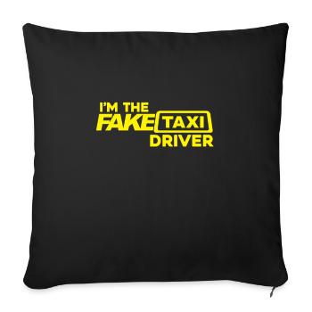 Je suis le cadeau de guidon de chauffeur de taxi factice - Housse de coussin décorative 45 x 45 cm - noir - Devant