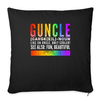 guncle like a dad only cooler - Sofa pillowcase 17,3'' x 17,3'' (45 x 45 cm) - black - Front