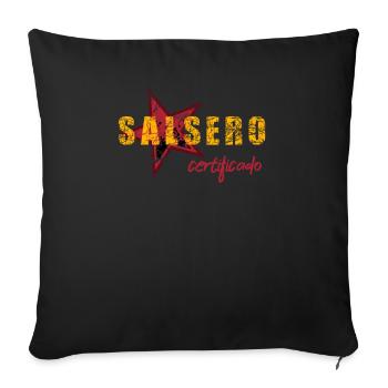 T-shirt Cadeau Danseuse Salsa I Salsero Cubain - Housse de coussin décorative 45 x 45 cm - noir - Devant