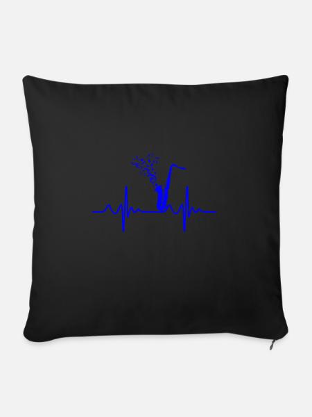 saxophone - Sofa pillowcase 17,3'' x 17,3'' (45 x 45 cm) - black