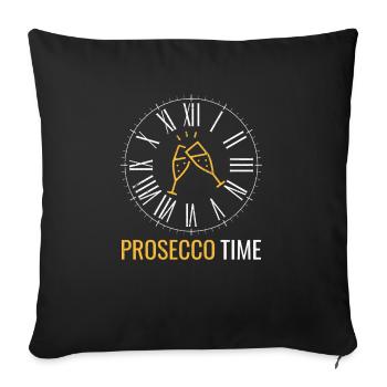 Horloge Prosecco drôle de temps de Prosecco - Housse de coussin décorative 45 x 45 cm - noir - Devant