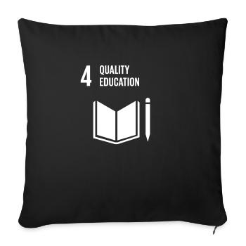 4 objectifs globaux d'éducation de qualité - Housse de coussin décorative 45 x 45 cm - noir - Devant