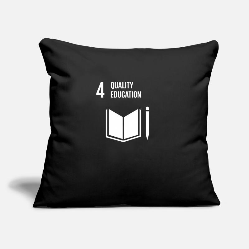 4 objectifs globaux d'éducation de qualité Housse de coussin décorative 45 x 45 cm