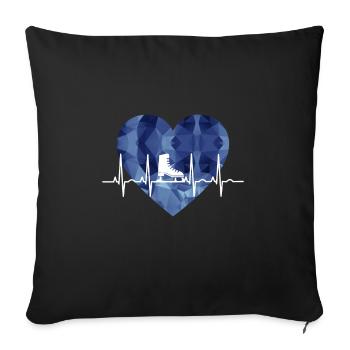 Patinage sur glace Patinage sur glace Patinage artistique - Housse de coussin décorative 45 x 45 cm - noir - Devant