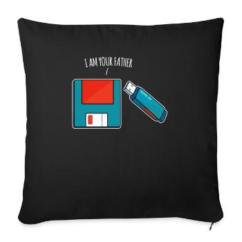 Je suis ton père, une clé USB, un vieil ordinateur - Housse de coussin décorative 45 x 45 cm - noir - Devant