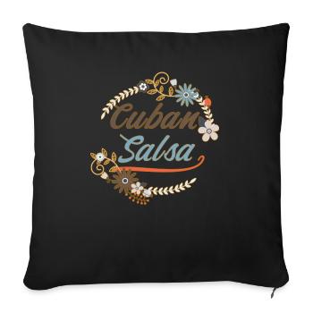 Salsa cubaine - T-shirt cadeau pour les danseurs de salsa - Housse de coussin décorative 45 x 45 cm - noir - Devant