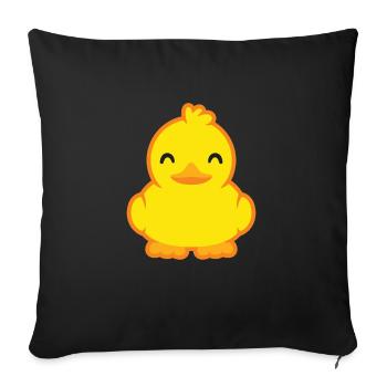 Canard doux en jaune - Housse de coussin décorative 45 x 45 cm - noir - Devant