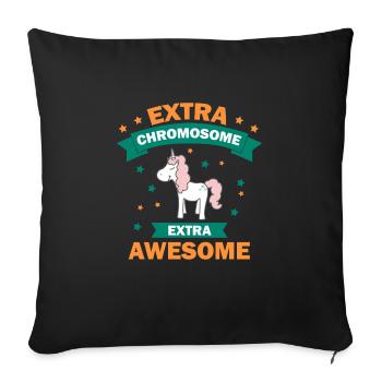 Unicorn Unicorn Glitter Rainbow Extra Chromosome - Sofa pillowcase 17,3'' x 17,3'' (45 x 45 cm) - black - Front