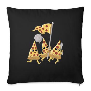 Révolution pizza - Housse de coussin décorative 45 x 45 cm - noir - Devant