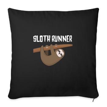 Marathon sloth slow Funny gift - Sofa pillowcase 17,3'' x 17,3'' (45 x 45 cm) - black - Front