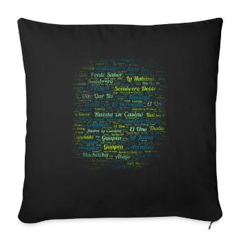 Rueda de Casino Dance Salsa cubaine - Housse de coussin décorative 45 x 45 cm - noir - Devant