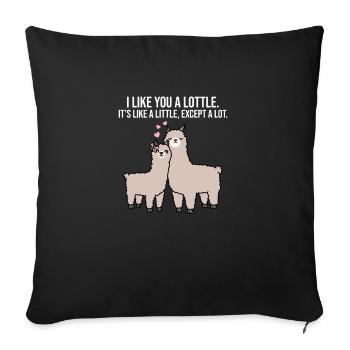 Je vous aime un cadeau d'amant couple lottle alpaga - Housse de coussin décorative 45 x 45 cm - noir - Devant