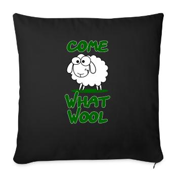 Venez ce cadeau de conception drôle de laine Schaaf - Housse de coussin décorative 45 x 45 cm - noir - Devant