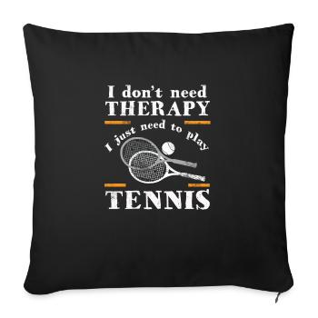 Mieux qu'une thérapie n'est qu'un cadeau de tennis - Housse de coussin décorative 45 x 45 cm - noir - Devant