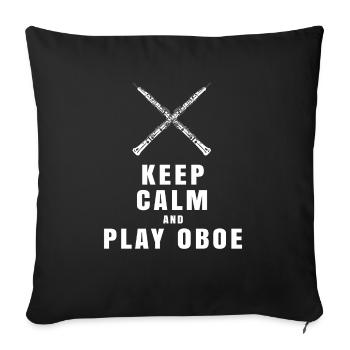 Keep Calm And Play Oboe Spieler T-Shirt - Sofakissenbezug 45 x 45 cm - Schwarz - Vorne