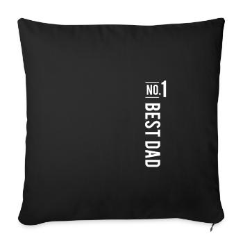 No 1 BEST DAD Vater Geschenk T Shirt - Sofakissenbezug 45 x 45 cm - Schwarz - Vorne