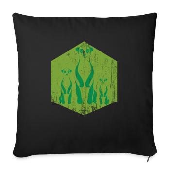 Meerkat group - Sofa pillowcase 17,3'' x 17,3'' (45 x 45 cm) - black - Front