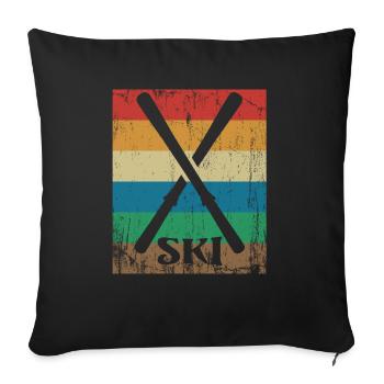 Ski Winter Mountains Apres Ski - Sofa pillowcase 17,3'' x 17,3'' (45 x 45 cm) - black - Front